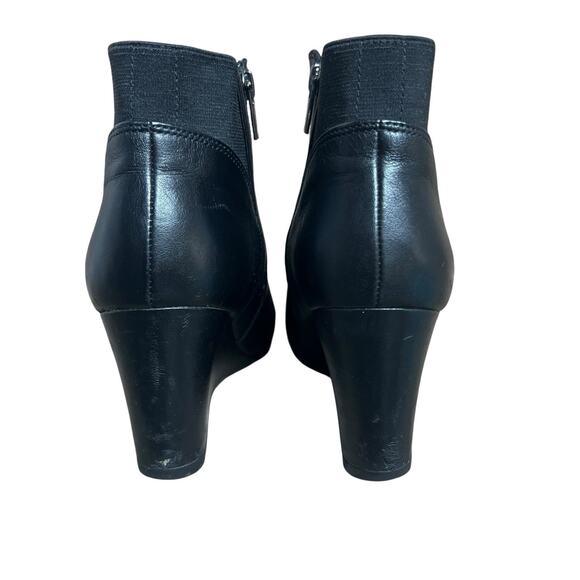 Clarks Artisan 16731 Black Leather Zip Up Wedge Ankle Boot Booties 8.5 - Picture 10 of 13